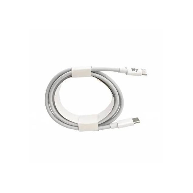M7 hårdført Mac / iPhone / USB-C PD 100W opladningskabel - hvid - 1m