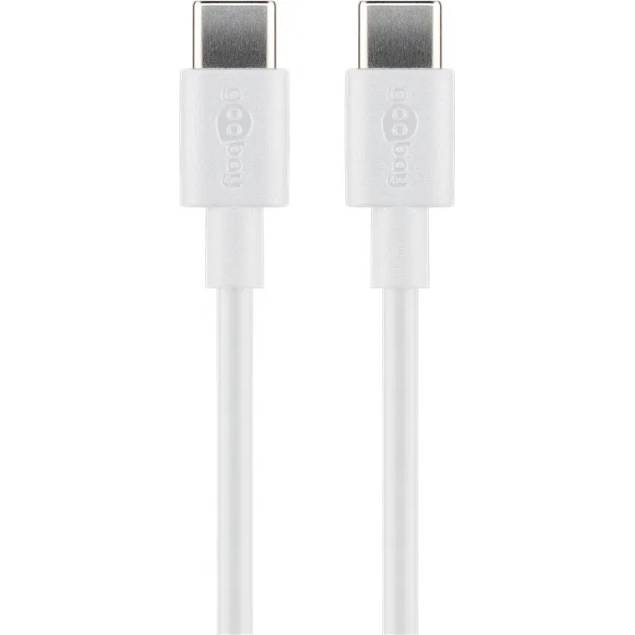Vævet USB-C kabel 100W PD opladningskabel - Hvid - 0,5m