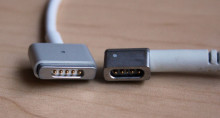 Nyeste Magsafe 2 stikket ved siden af det nye L-serie